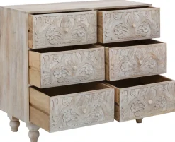 OTTO home Kommode »Lavin Sideboard« Mangoholz, mit dekorativen Schnitzereien, Handgefertigt, Breite 110 cm