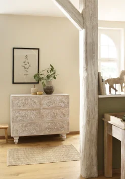 OTTO home Kommode »Lavin Sideboard« Mangoholz, mit dekorativen Schnitzereien, Handgefertigt, Breite 110 cm