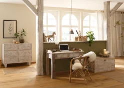 OTTO home Kommode »Lavin Sideboard« Mangoholz, mit dekorativen Schnitzereien, Handgefertigt, Breite 110 cm