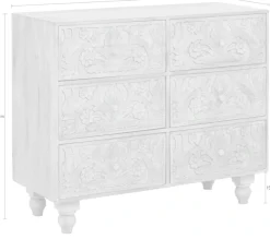 OTTO home Kommode »Lavin Sideboard« Mangoholz, mit dekorativen Schnitzereien, Handgefertigt, Breite 110 cm