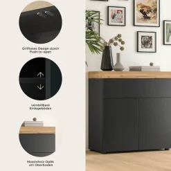 OTTO home Kommode »MAMBO, TOPSELLER!, Breite 77cm, 2 Türen, 1 Einlegeboden, 1 Schubkasten« 1 Stk. tlg. Kommode, Anrichte, Wohnzimmer, Schlafzimmer
