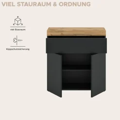 OTTO home Kommode »MAMBO, TOPSELLER!, Breite 77cm, 2 Türen, 1 Einlegeboden, 1 Schubkasten« 1 Stk. tlg. Kommode, Anrichte, Wohnzimmer, Schlafzimmer
