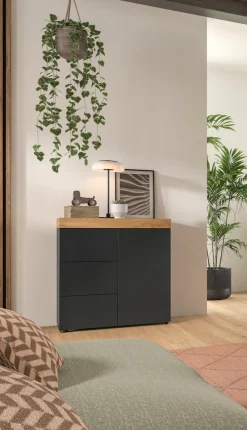 OTTO home Kommode »MAMBO, TOPSELLER!, Breite 77 cm, 1 Tür, 1 Einlegeboden, 3 Schubkästen« 1 Stk. tlg. Kommode, Anrichte, Wohnzimmer, Schlafzimmer