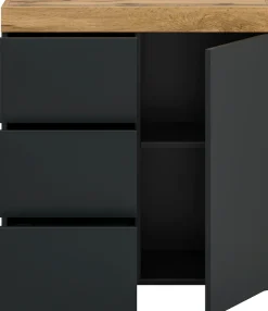 OTTO home Kommode »MAMBO, TOPSELLER!, Breite 77 cm, 1 Tür, 1 Einlegeboden, 3 Schubkästen« 1 Stk. tlg. Kommode, Anrichte, Wohnzimmer, Schlafzimmer