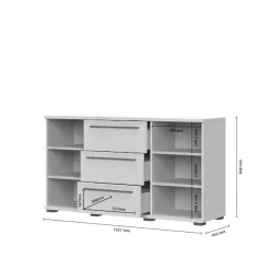 OTTO home Kommode »Opera Kombikommode, Sideboard, Schubladenkommode, Breite 153 cm« UV lackiert, Soft Close Funktion, Höhenverstellbare Füße