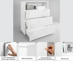 OTTO home Kommode »Paris« mit 3 Schubkästen (Breite 70 cm)