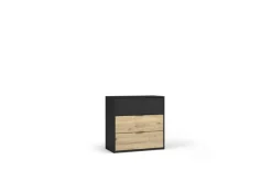 OTTO home Kommode »PEERY Sideboard mit 3 Schubladen, Maße B/T/H: 80/40/79 cm« Moderner Schubladenschrank mit viel Stauraum und schwarzen Griffen