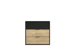 OTTO home Kommode »PEERY Sideboard mit 3 Schubladen, Maße B/T/H: 80/40/79 cm« Moderner Schubladenschrank mit viel Stauraum und schwarzen Griffen