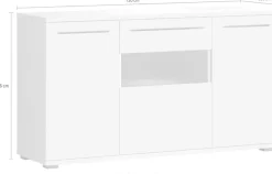 OTTO home Kommode »Piano« (H/B/T): 84,6/150/45,2cm,Hochglanz UV lackiert, Soft-Close Funktion
