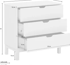 OTTO home Kommode »Post« aus massivem Kiefernholz, mit Stauraummöglichkeiten, Breite 76 cm