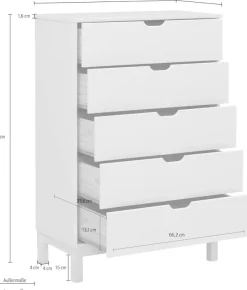 OTTO home Kommode »Post« massives Kiefernholz, mit vielen Stauraummöglichkeiten, Breite 76 cm
