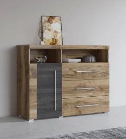 OTTO home Kommode »Roger,Breite 120cm, moderne Anrichte mit 3 Schubladen« Kommode mit viel Stauraum, Masse 120x92x38,5 (B/H/T)