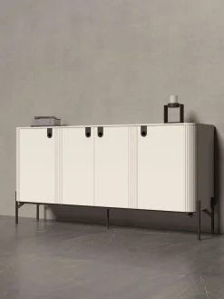 OTTO home Kommode »Rondo Sideboard, Schrank mit Metallfüßen und Metallgriffen« UV lackiert, Soft Close Funktion, Metallrahmen als Basis des Elements