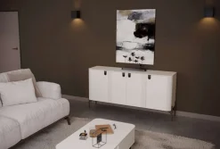 OTTO home Kommode »Rondo Sideboard, Schrank mit Metallfüßen und Metallgriffen« UV lackiert, Soft Close Funktion, Metallrahmen als Basis des Elements