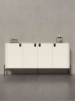 OTTO home Kommode »Rondo Sideboard, Schrank mit Metallfüßen und Metallgriffen« UV lackiert, Soft Close Funktion, Metallrahmen als Basis des Elements