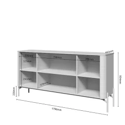 OTTO home Kommode »Rondo Sideboard, Schrank mit Metallfüßen und Metallgriffen« UV lackiert, Soft Close Funktion, Metallrahmen als Basis des Elements
