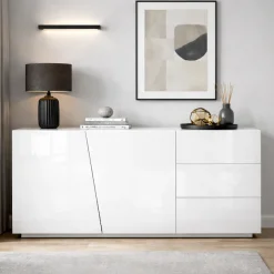 OTTO home Kommode »San Remo, Kombikommode, Sideboard, mit viel Stauraum, Hochglanz« Moderne Kommode, UV-lackiert, grifflos, push-to-open-Funktion, B=180cm