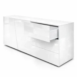 OTTO home Kommode »San Remo, Kombikommode, Sideboard, mit viel Stauraum, Hochglanz« Moderne Kommode, UV-lackiert, grifflos, push-to-open-Funktion, B=180cm
