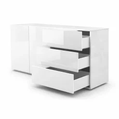 OTTO home Kommode »San Remo, Kombikommode, Sideboard, mit viel Stauraum, Hochglanz« Moderne Kommode, UV-lackiert, grifflos, push-to-open-Funktion, B=180cm