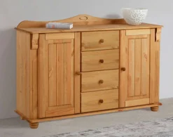 OTTO home Kommode »Sideboard, Anrichte, mit 3 Schubladen, 2 Türen« aus massiver Kiefer, Breite 130 cm
