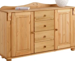 OTTO home Kommode »Sideboard, Anrichte, mit 3 Schubladen, 2 Türen« aus massiver Kiefer, Breite 130 cm