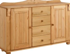 OTTO home Kommode »Sideboard, Anrichte, mit 3 Schubladen, 2 Türen« aus massiver Kiefer, Breite 130 cm