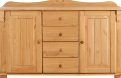 OTTO home Kommode »Sideboard, Anrichte, mit 3 Schubladen, 2 Türen« aus massiver Kiefer, Breite 130 cm