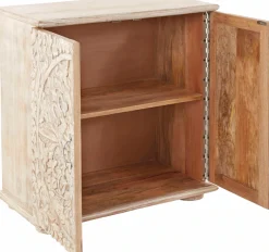 OTTO home Kommode »Sideboard mit 2 Türen, Breite/Höhe: 75/75 cm« Fronten mit individuellen Schnitzereien