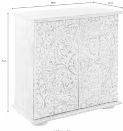 OTTO home Kommode »Sideboard mit 2 Türen, Breite/Höhe: 75/75 cm« Fronten mit individuellen Schnitzereien
