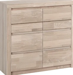 OTTO home Kommode »Silkeborg Fronten & Leisten aus Massivholz, Kospus aus Melamin« B/T/H: 90/35/85 cm. 2Schubladen & 2geschlossenen Fächern.Stauraum