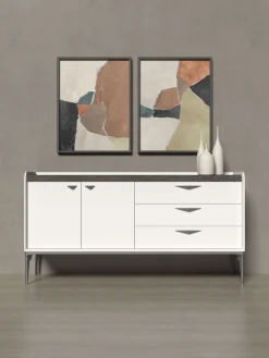OTTO home Kommode »Soffy Kombikommode, Sideboard, Schubladenkommode« UV lackiert, Soft Close Funktion, Metallgestell in Anthrazit Dekor