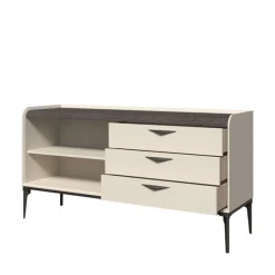OTTO home Kommode »Soffy Kombikommode, Sideboard, Schubladenkommode« UV lackiert, Soft Close Funktion, Metallgestell in Anthrazit Dekor