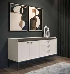 OTTO home Kommode »Soffy Kombikommode, Sideboard, Schubladenkommode« UV lackiert, Soft Close Funktion, Metallgestell in Anthrazit Dekor