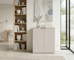 OTTO home Kommode »THALIAANA Sideboard mit 2 Türen, modernes Design, Breite 60 cm« Schrank in 3 Farben erhältlich, schwarze Metallgriffe, viel Stauraum