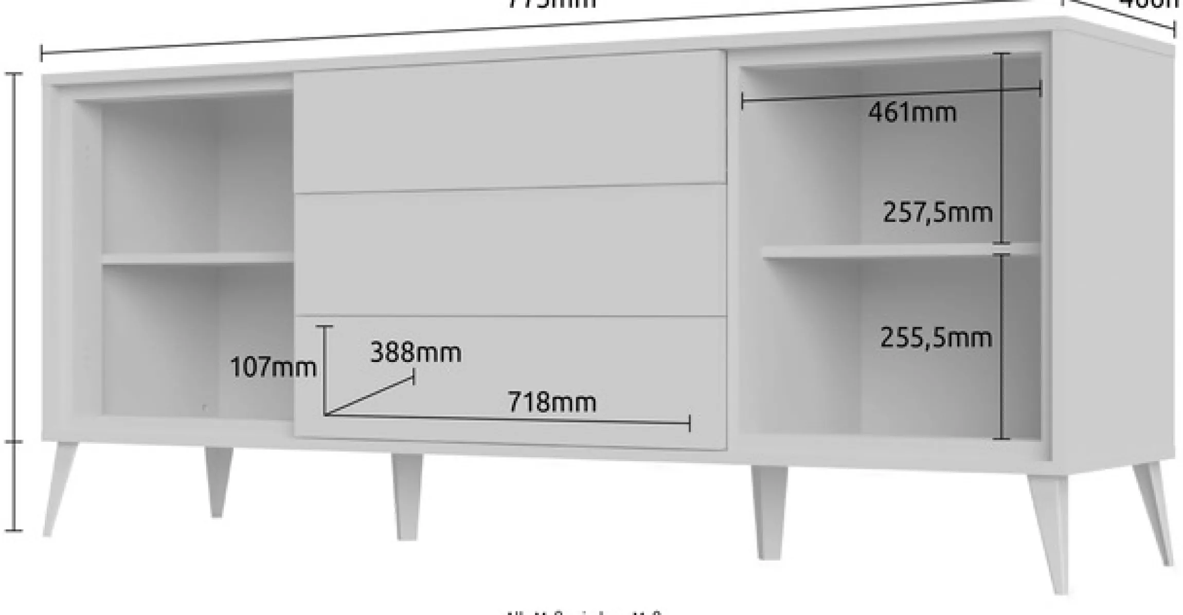 OTTO home Kommode »Vida« (H/B/T): 78/180/47cm,UV lackiert, hochglänzend, Soft-Close und Push-to-open Funktion