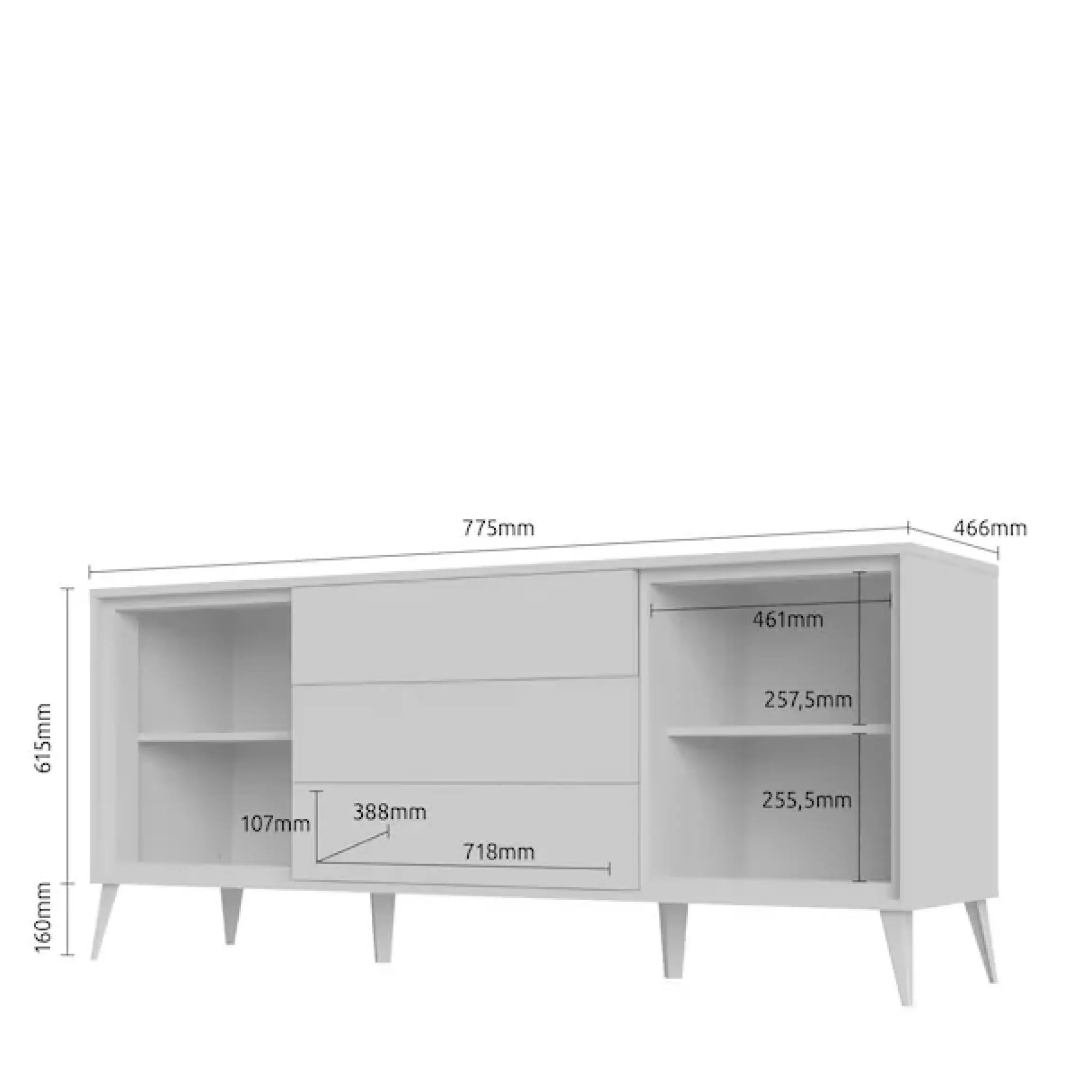 OTTO home Kommode »Vida« (H/B/T): 78/180/47cm,UV lackiert, hochglänzend, Soft-Close und Push-to-open Funktion