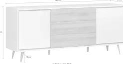 OTTO home Kommode »Vida« (H/B/T): 78/180/47cm,UV lackiert, hochglänzend, Soft-Close und Push-to-open Funktion