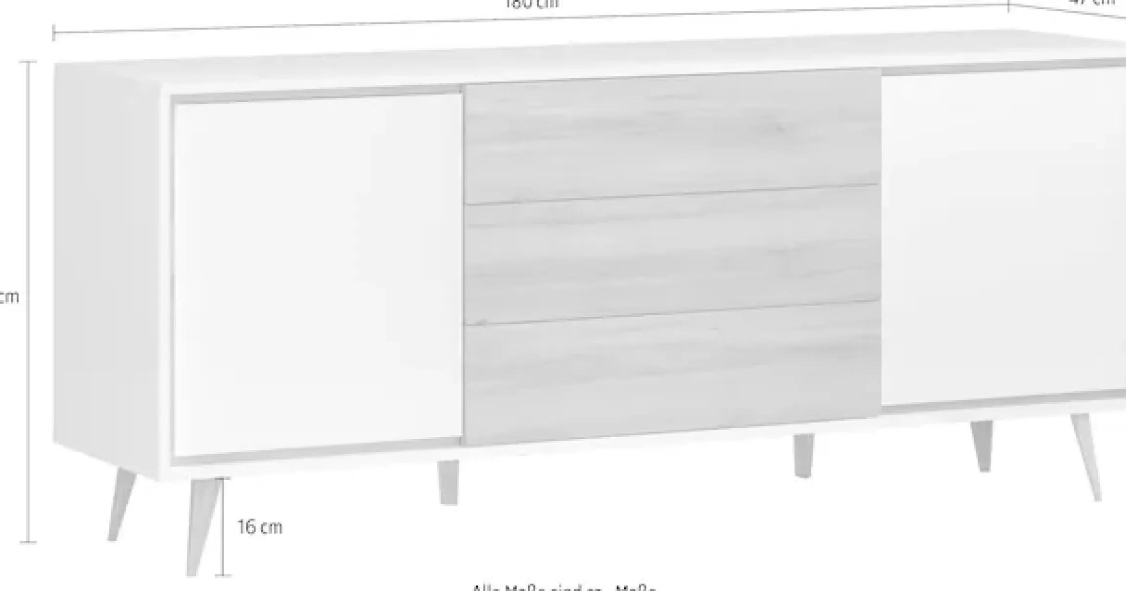 OTTO home Kommode »Vida« (H/B/T): 78/180/47cm,UV lackiert, hochglänzend, Soft-Close und Push-to-open Funktion
