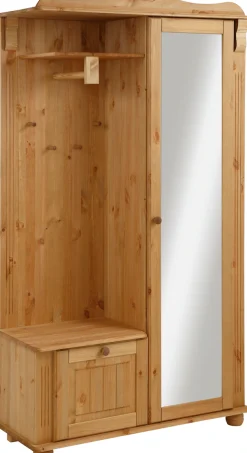 OTTO home Kompaktgarderobe »Adele« Breite 108 cm, mit Spiegeltür, aus massiver Kiefer, FSC®