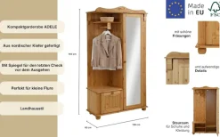 OTTO home Kompaktgarderobe »Adele« Breite 108 cm, mit Spiegeltür, aus massiver Kiefer, FSC®