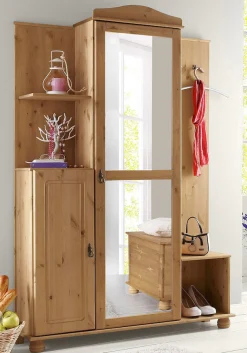 OTTO home Kompaktgarderobe »Finca« aus massivem Kiefernholz, mit vielen Stauraummöglichkeiten