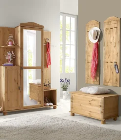 OTTO home Kompaktgarderobe »Finca« aus massivem Kiefernholz, mit vielen Stauraummöglichkeiten