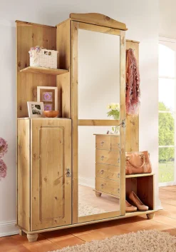 OTTO home Kompaktgarderobe »Finca« aus massivem Kiefernholz, mit vielen Stauraummöglichkeiten