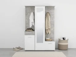 OTTO home Kompaktgarderobe »Martin Flurgarderobe, Dielenschrank, Flurmöbel, Breite 134 cm« Schuhschrank, mit Spiegel, in modernen Farben, mit 10 Haken
