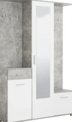 OTTO home Kompaktgarderobe »Martin Flurgarderobe, Dielenschrank, Flurmöbel, Breite 134 cm« Schuhschrank, mit Spiegel, in modernen Farben, mit 10 Haken