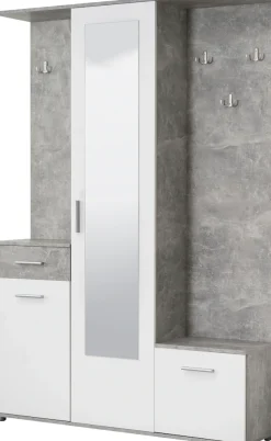 OTTO home Kompaktgarderobe »Martin Flurgarderobe, Dielenschrank, Flurmöbel, Breite 134 cm« Schuhschrank, mit Spiegel, in modernen Farben, mit 10 Haken