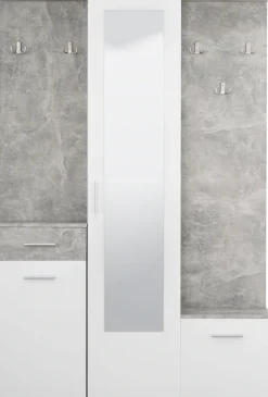 OTTO home Kompaktgarderobe »Martin Flurgarderobe, Dielenschrank, Flurmöbel, Breite 134 cm« Schuhschrank, mit Spiegel, in modernen Farben, mit 10 Haken