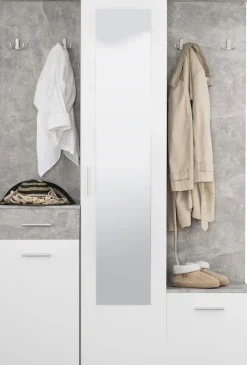 OTTO home Kompaktgarderobe »Martin Flurgarderobe, Dielenschrank, Flurmöbel, Breite 134 cm« Schuhschrank, mit Spiegel, in modernen Farben, mit 10 Haken