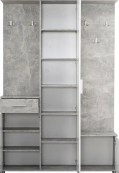 OTTO home Kompaktgarderobe »Martin Flurgarderobe, Dielenschrank, Flurmöbel, Breite 134 cm« Schuhschrank, mit Spiegel, in modernen Farben, mit 10 Haken
