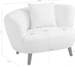 OTTO home Loungesessel »Olivia« XXL-Sessel, Nierenform-Sessel mit Zierkissen im Originalbezug